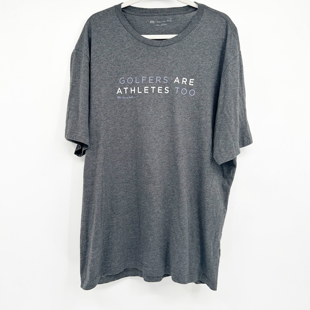 Travis Mathew Mens Golfers Are Athletes Too Pima Cotton Graphic T-Shirt XXL Grey